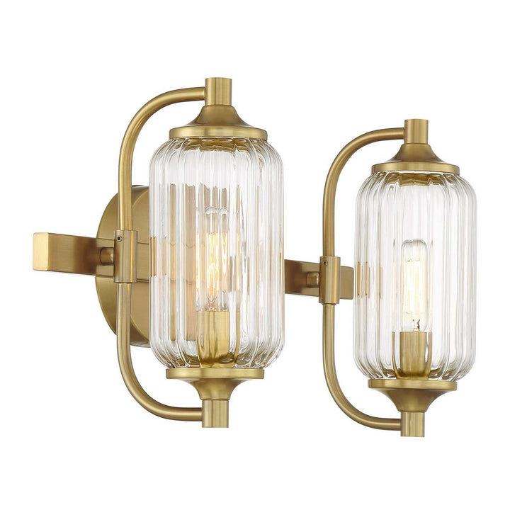 Holton Two Light Bathroom Vanity in Warm Brass Savoy House