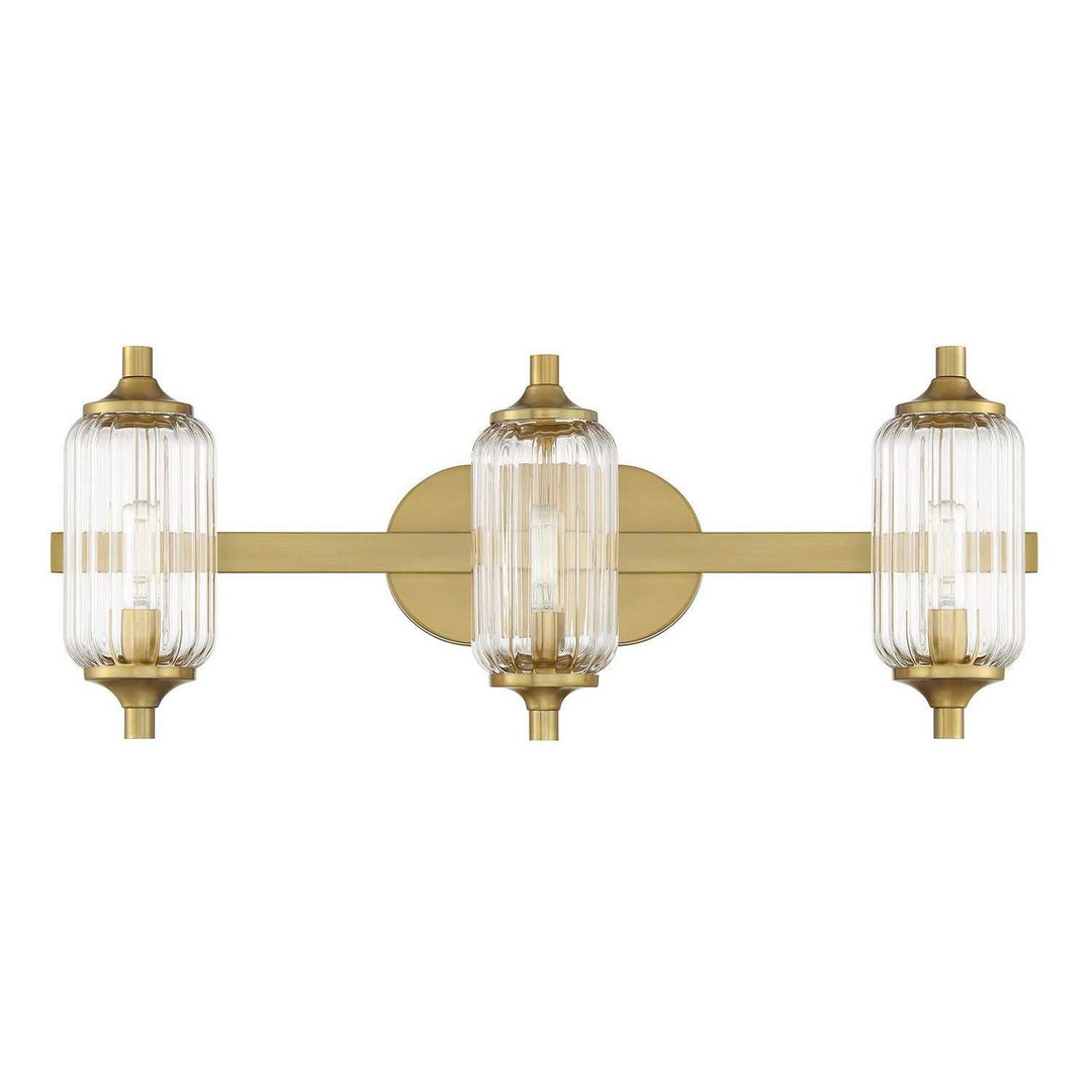 Holton Three Light Bathroom Vanity in Warm Brass Savoy House