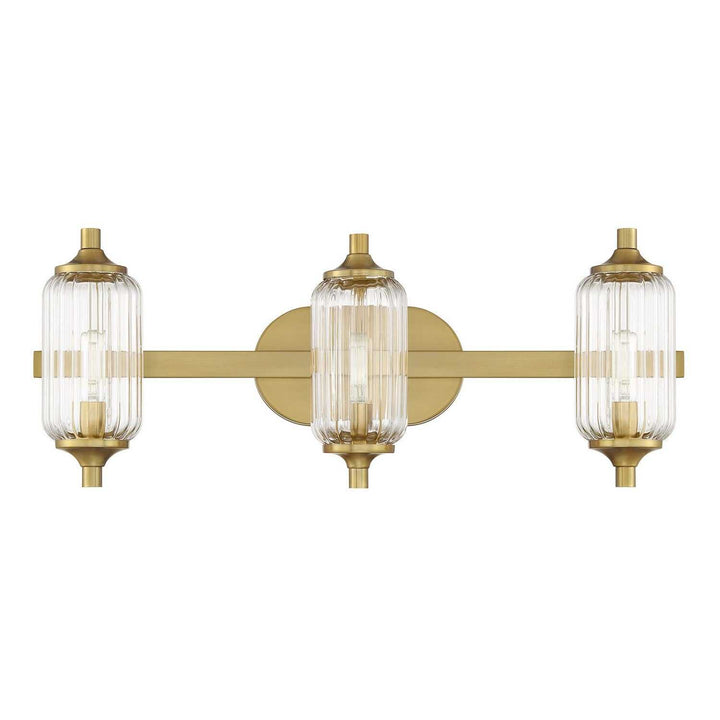 Holton Three Light Bathroom Vanity in Warm Brass Savoy House