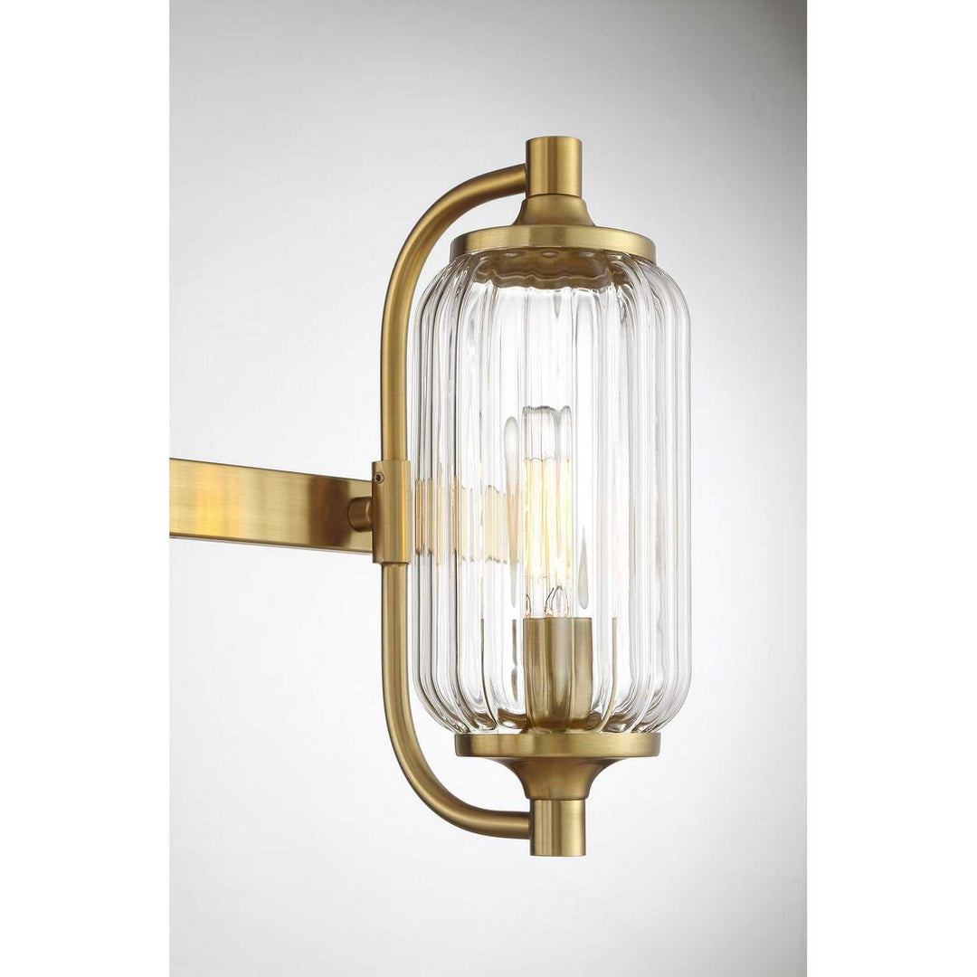 Holton Three Light Bathroom Vanity in Warm Brass Savoy House