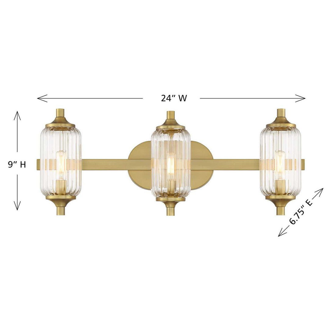 Holton Three Light Bathroom Vanity in Warm Brass Savoy House