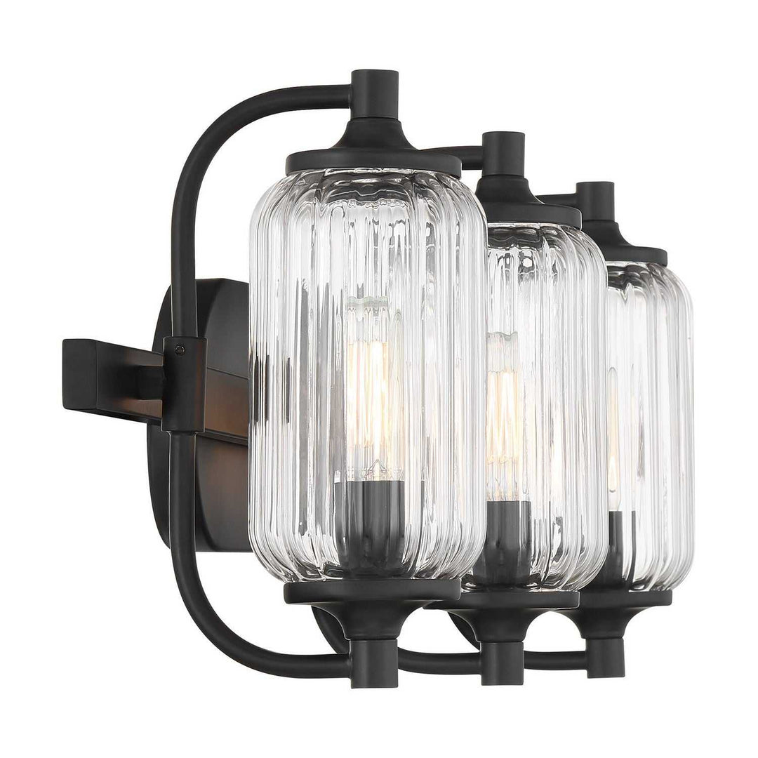 Holton Three Light Bathroom Vanity in Matte Black Savoy House