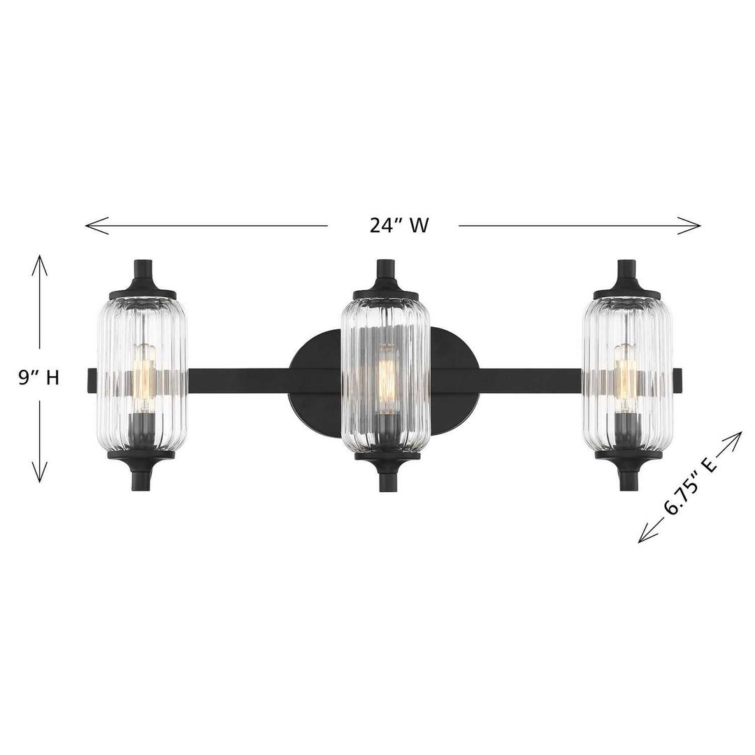 Holton Three Light Bathroom Vanity in Matte Black Savoy House