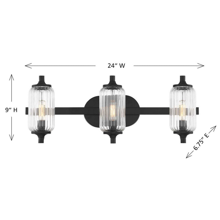 Holton Three Light Bathroom Vanity in Matte Black Savoy House
