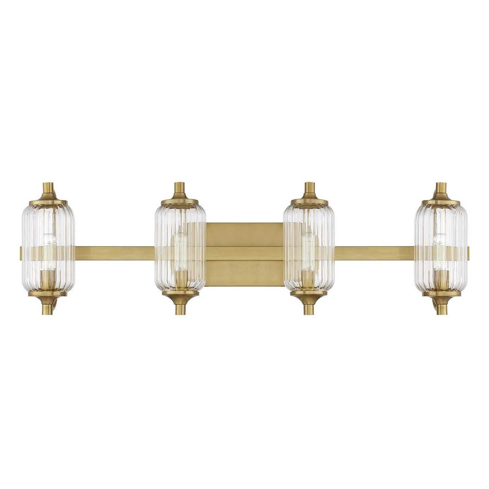 Holton Four Light Bathroom Vanity in Warm Brass Savoy House