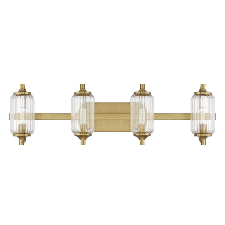 Holton Four Light Bathroom Vanity in Warm Brass Savoy House