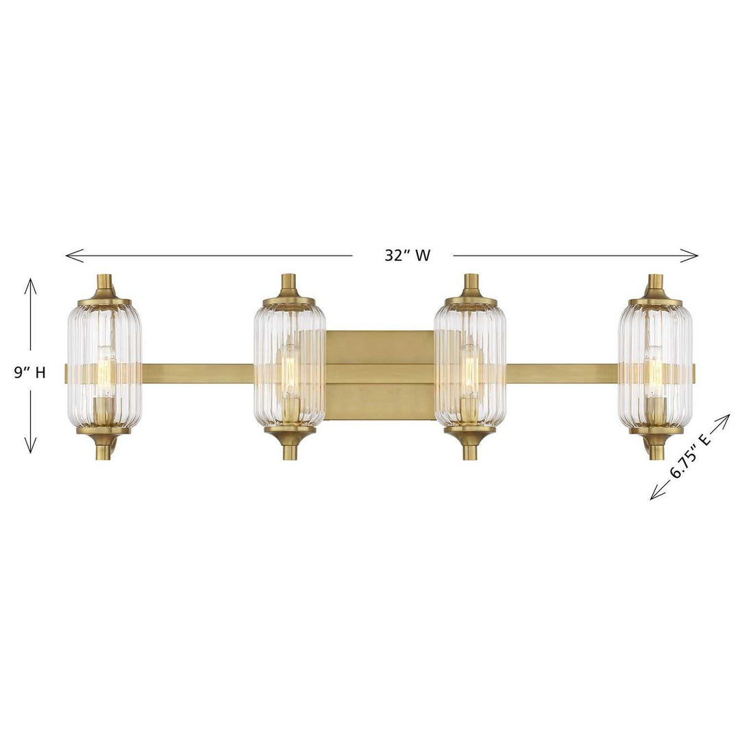 Holton Four Light Bathroom Vanity in Warm Brass Savoy House