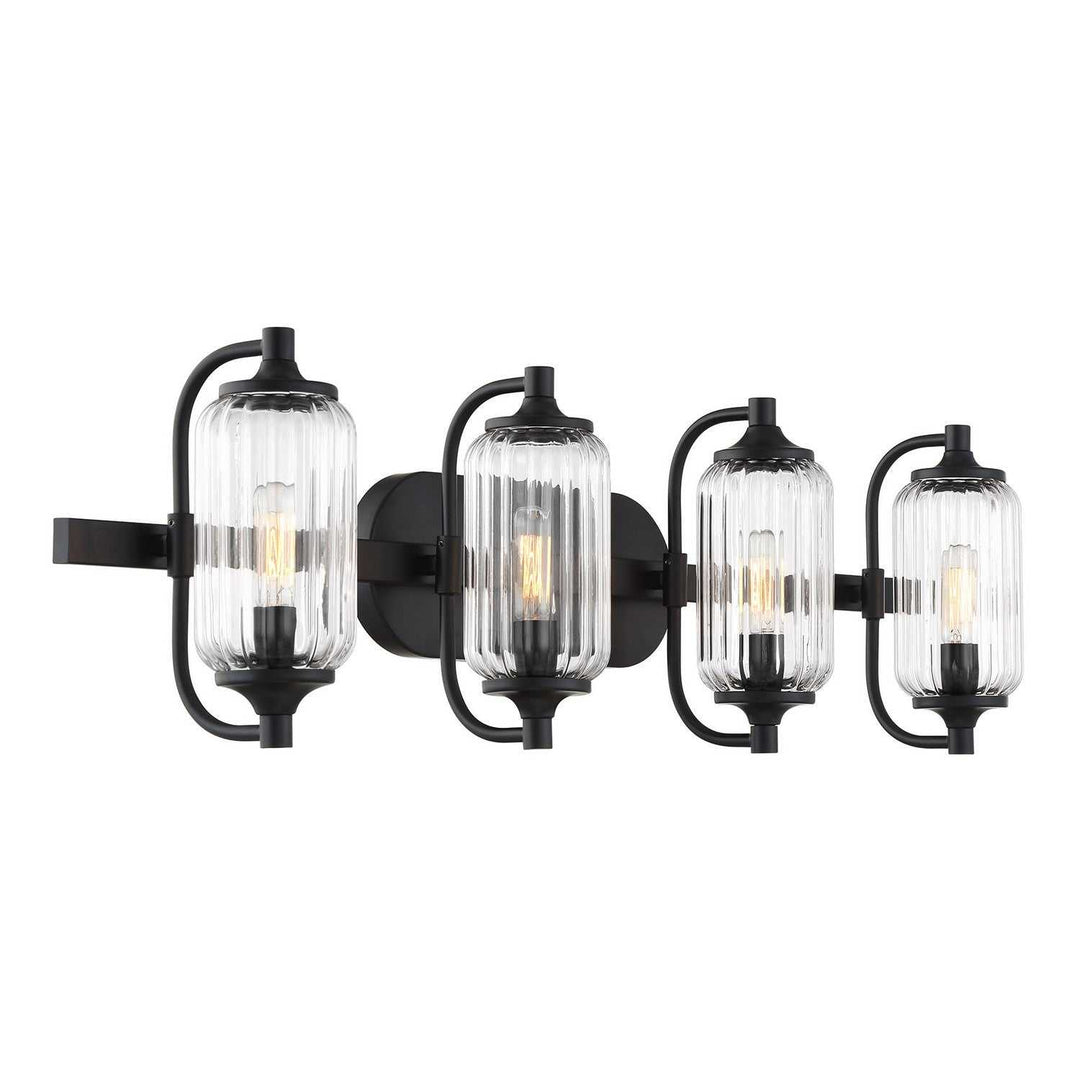 Holton Four Light Bathroom Vanity in Matte Black Savoy House