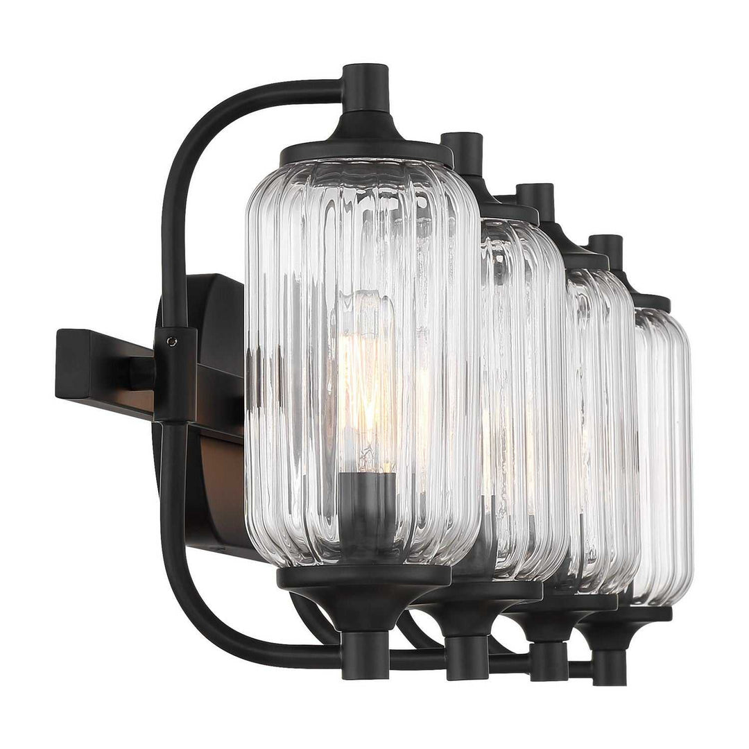 Holton Four Light Bathroom Vanity in Matte Black Savoy House