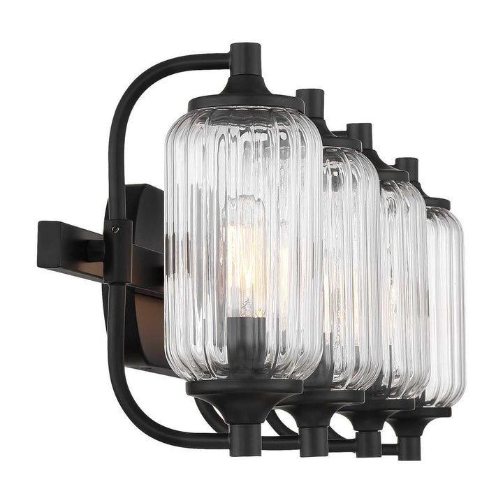 Holton Four Light Bathroom Vanity in Matte Black Savoy House