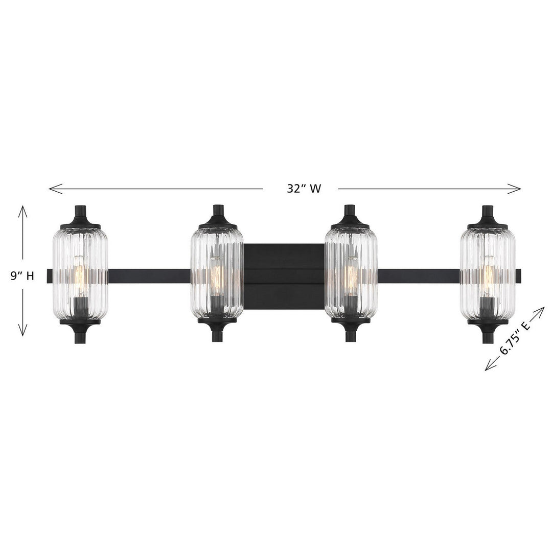 Holton Four Light Bathroom Vanity in Matte Black Savoy House