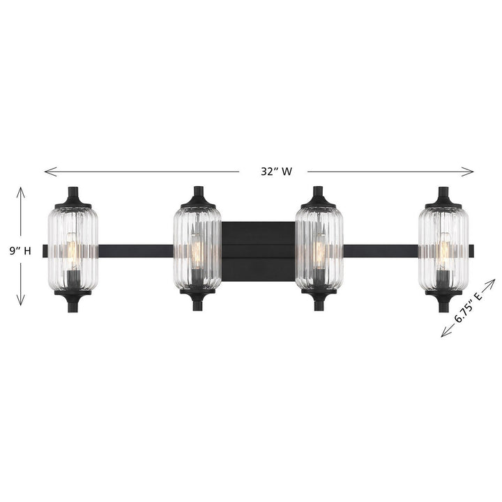 Holton Four Light Bathroom Vanity in Matte Black Savoy House