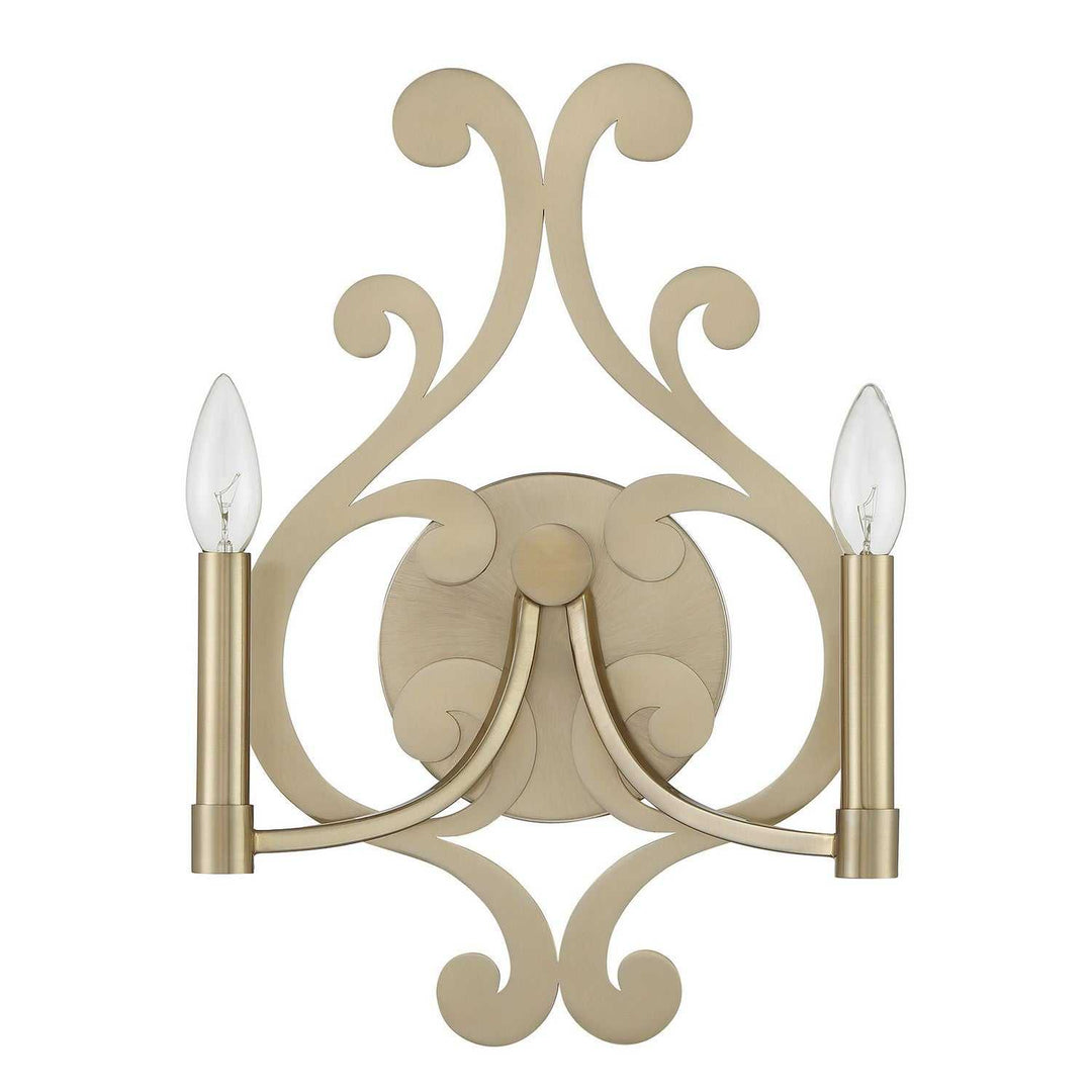 Lombard Two Light Wall Sconce in Noble Brass Savoy House