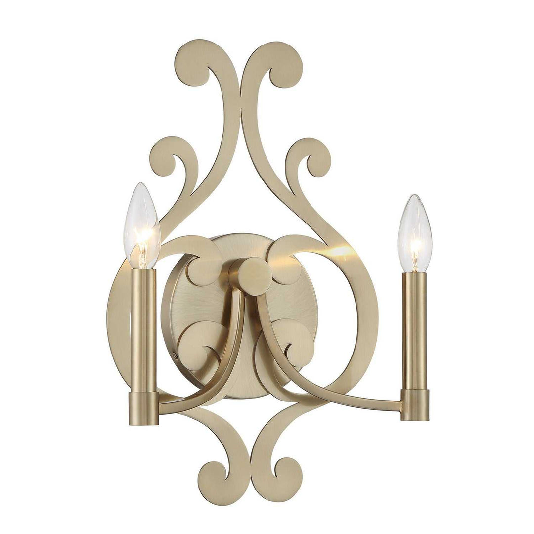 Lombard Two Light Wall Sconce in Noble Brass Savoy House