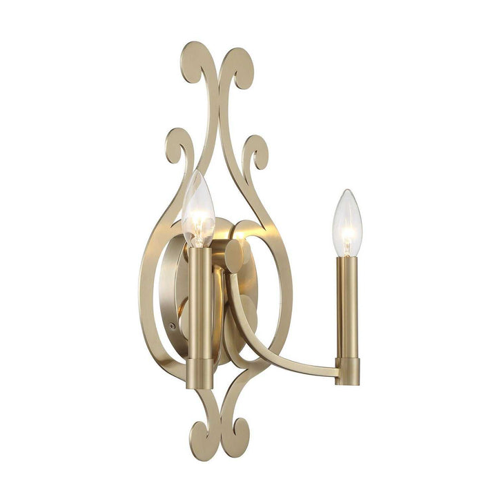 Lombard Two Light Wall Sconce in Noble Brass Savoy House
