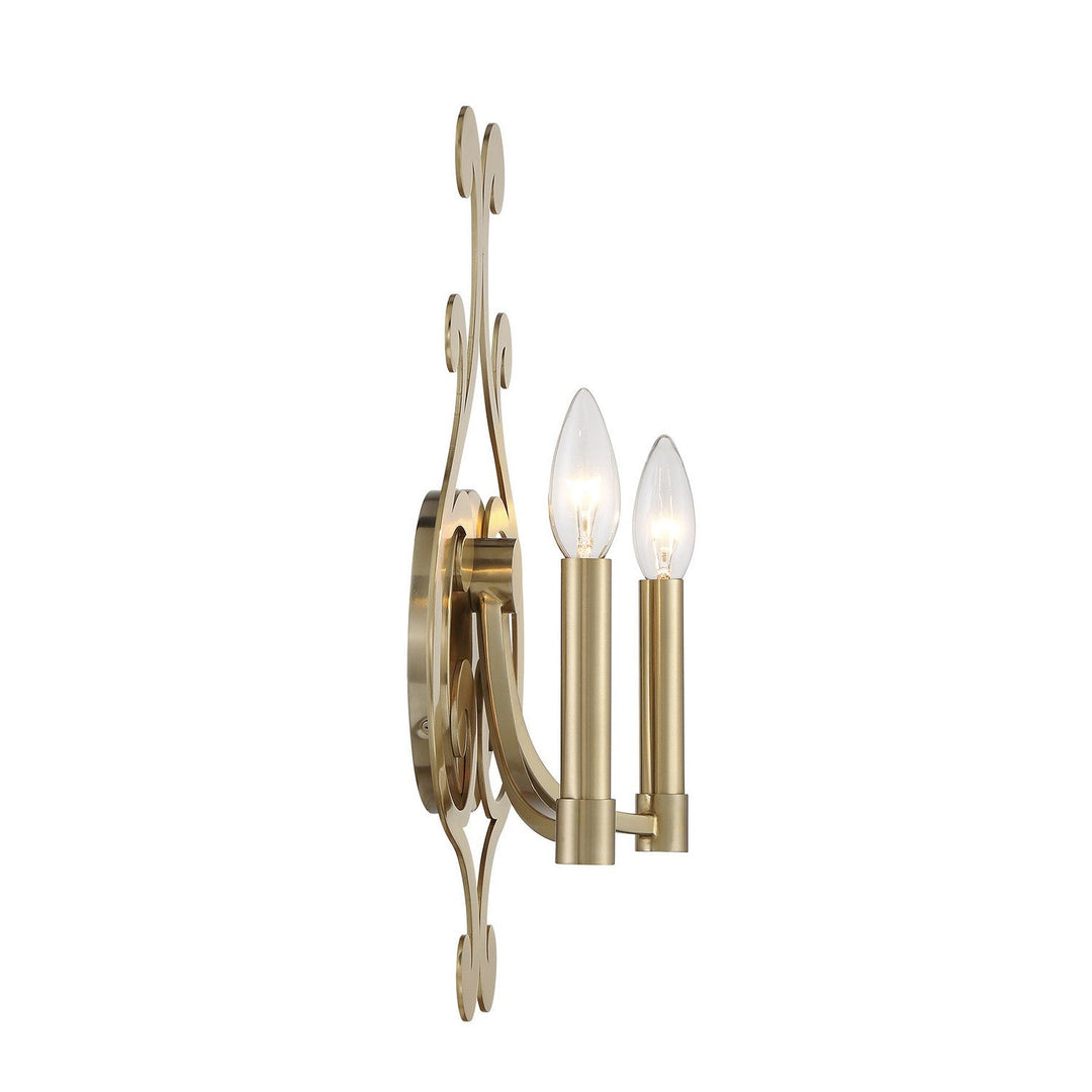 Lombard Two Light Wall Sconce in Noble Brass Savoy House