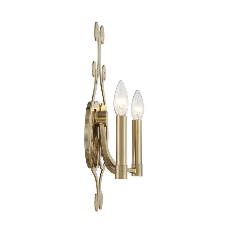 Lombard Two Light Wall Sconce in Noble Brass Savoy House