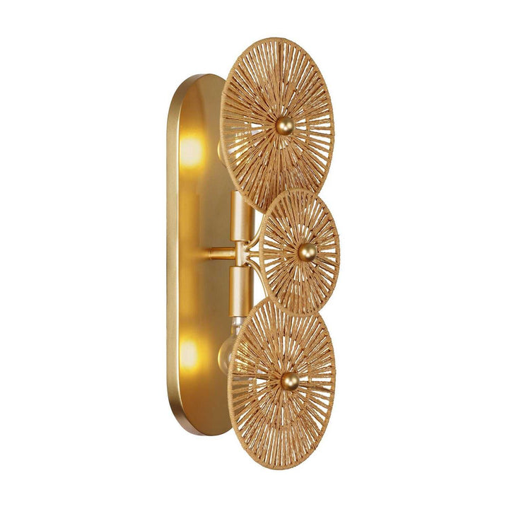 Abbott Two Light Wall Sconce in Distressed Gold Savoy House