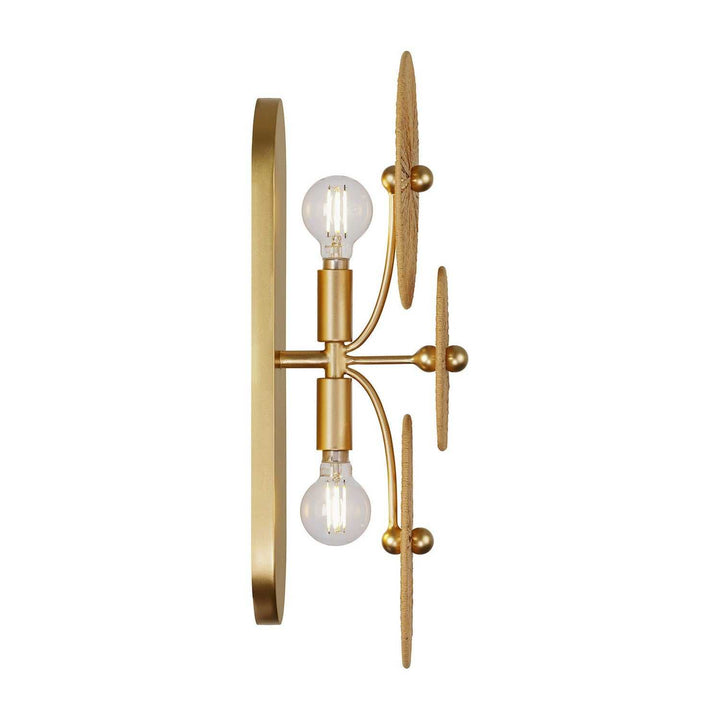 Abbott Two Light Wall Sconce in Distressed Gold Savoy House