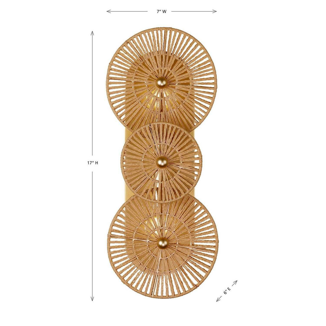 Abbott Two Light Wall Sconce in Distressed Gold Savoy House