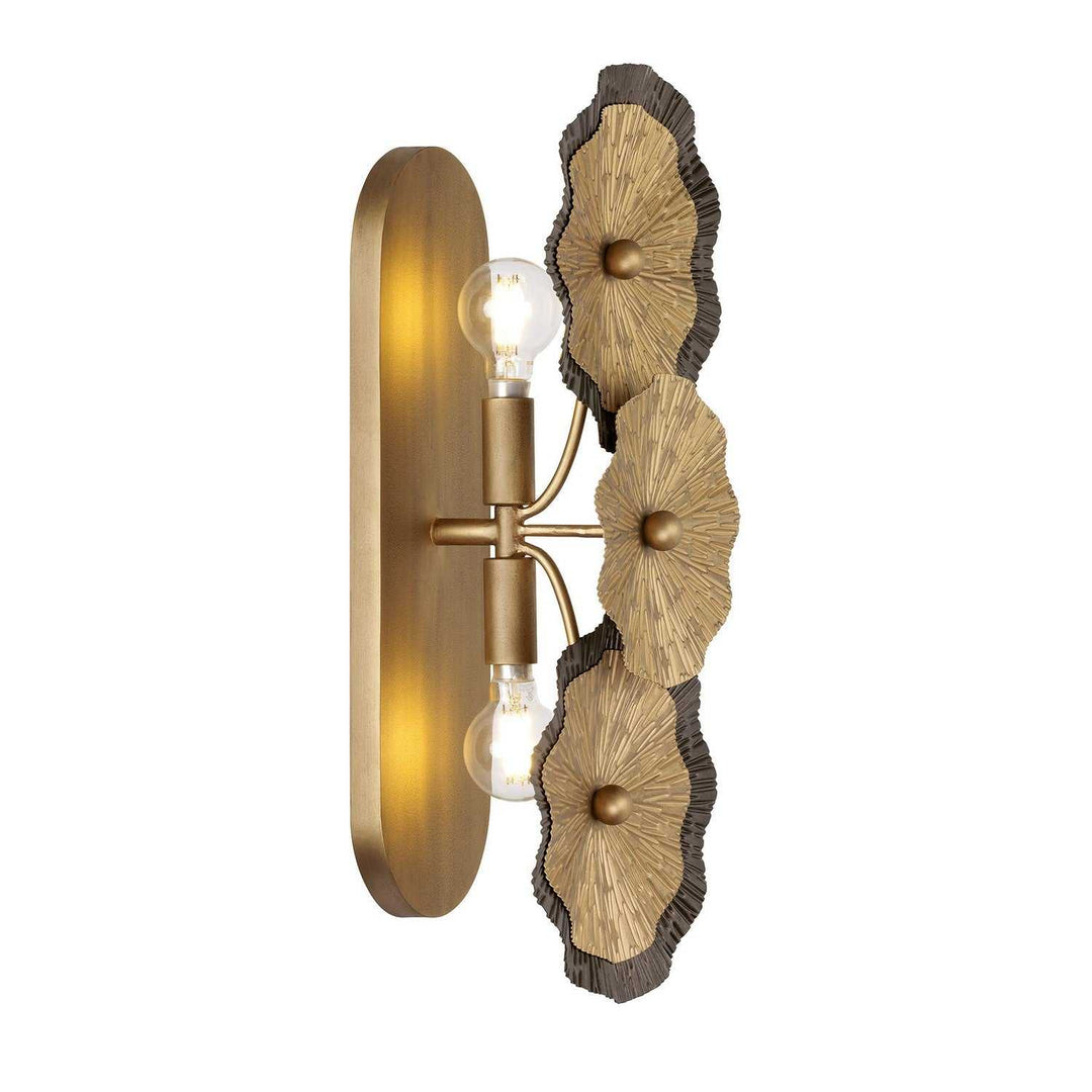 Lincoln Two Light Wall Sconce in Distressed Gold and Bronze Savoy House