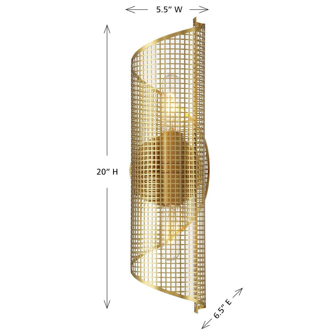 Hillbourne Two Light Wall Sconce in Warm Brass Savoy House