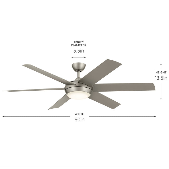 Kichler Canada - 310260NI - 60"Ceiling Fan - Mint - Brushed Nickel