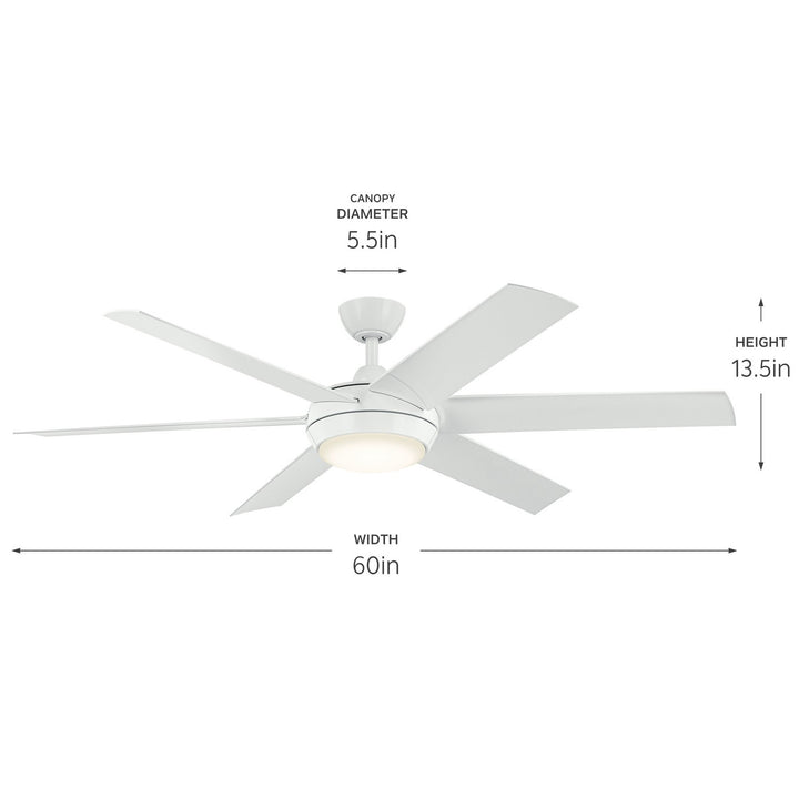 Kichler Canada - 310260WH - 60"Ceiling Fan - Mint - White
