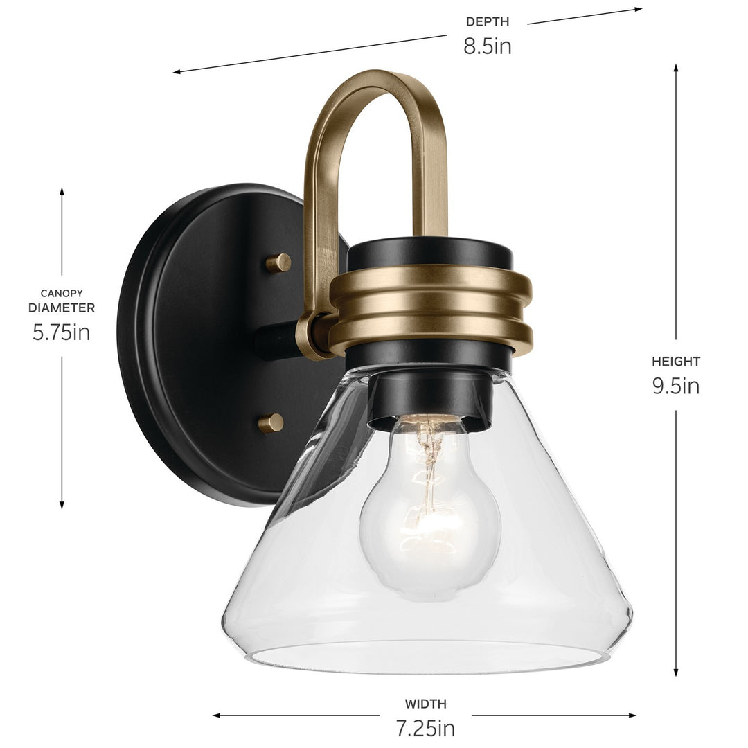 Kichler Canada - 55153BKCLR - One Light Wall Sconce - Farum - Black