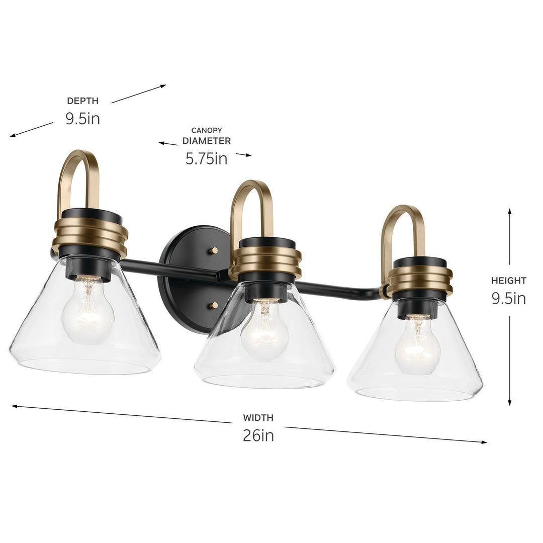 Kichler Canada - 55155BKCLR - Three Light Bath - Farum - Black