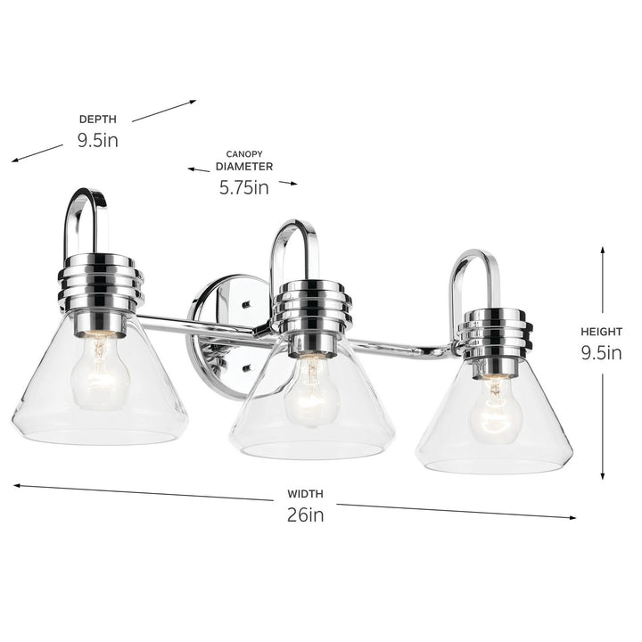 Kichler Canada - 55155CHCLR - Three Light Bath - Farum - Chrome
