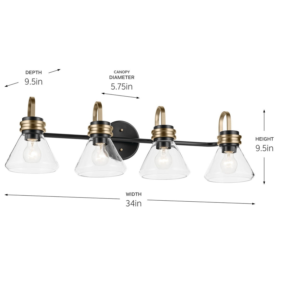Kichler Canada - 55156BKCLR - Four Light Bath - Farum - Black