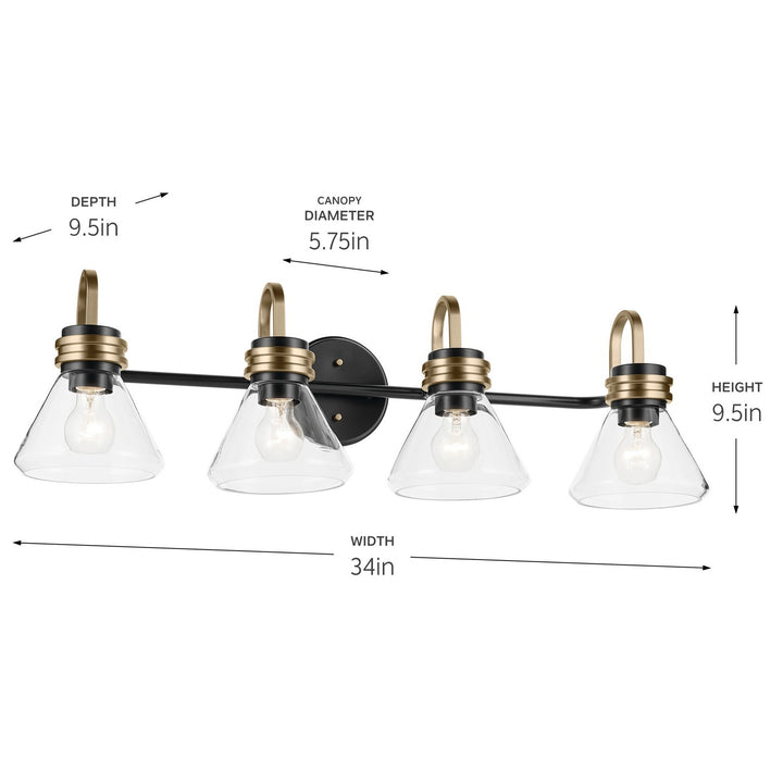 Kichler Canada - 55156BKCLR - Four Light Bath - Farum - Black