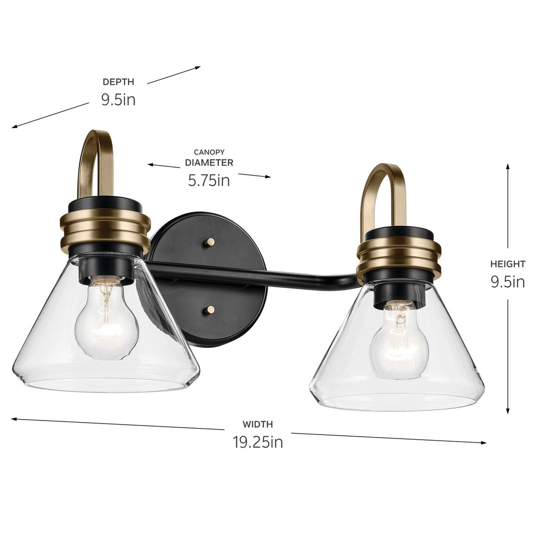 Kichler Canada - 55154BKCLR - Two Light Bath - Farum - Black