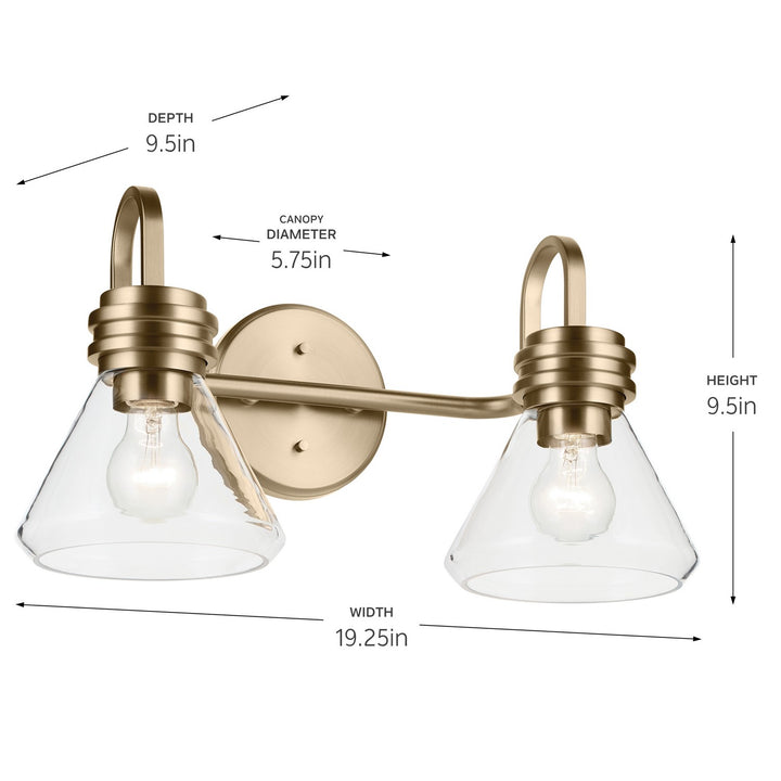 Kichler Canada - 55154CPZCLR - Two Light Bath - Farum - Champagne Bronze