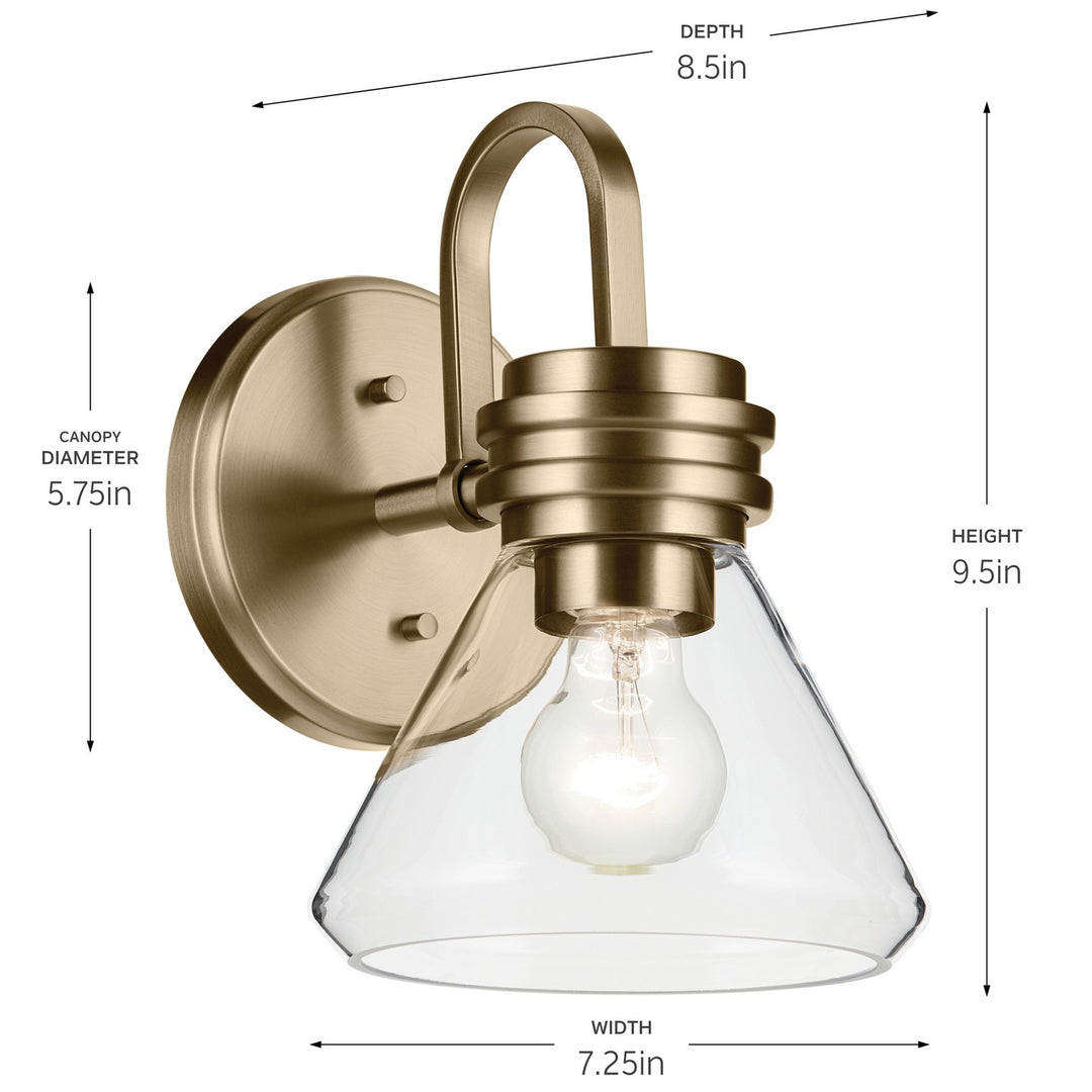 Kichler Canada - 55153CPZCLR - One Light Wall Sconce - Farum - Champagne Bronze