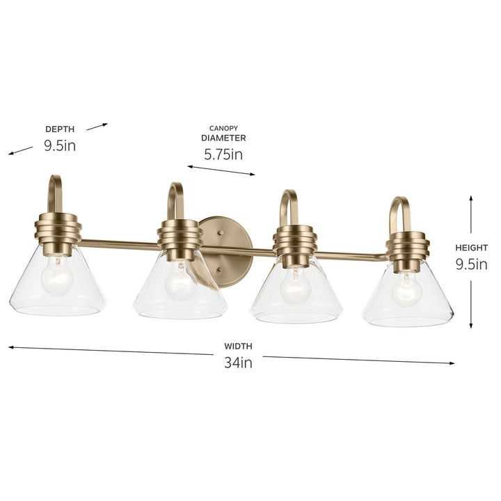 Kichler Canada - 55156CPZCLR - Four Light Bath - Farum - Champagne Bronze