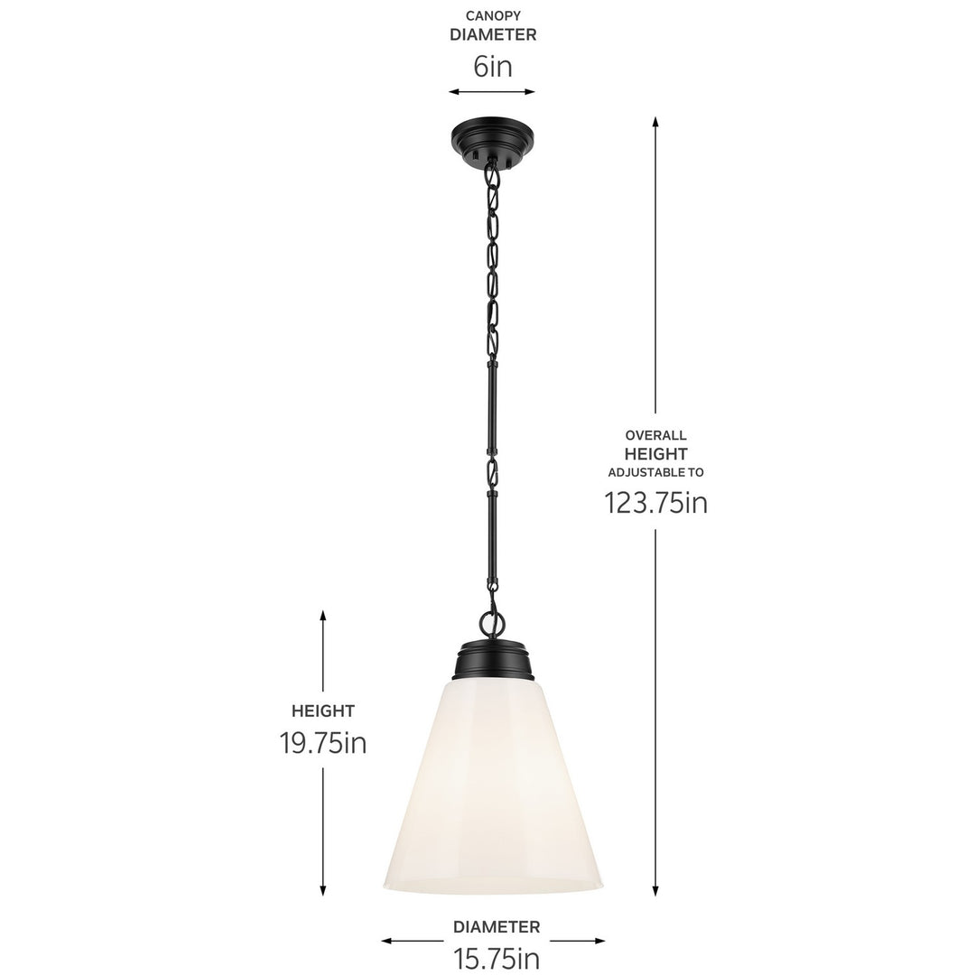 Kichler Canada - 52662BK - One Light Pendant - Marsailli - Black