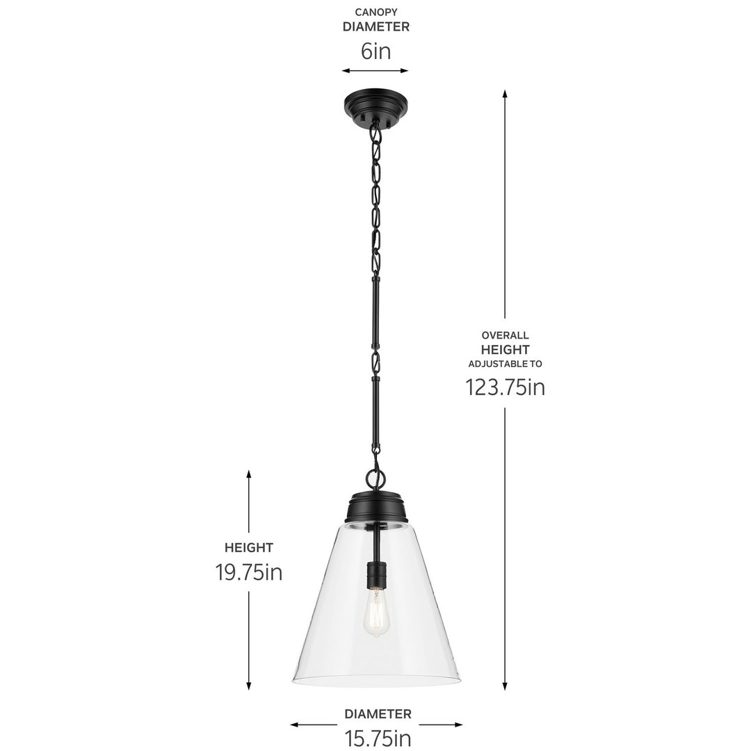 Kichler Canada - 52662BKCLR - One Light Pendant - Marsailli - Black