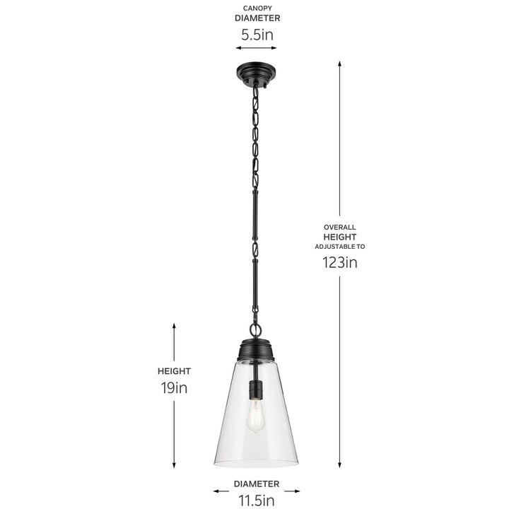 Kichler Canada - 52661BKCLR - One Light Pendant - Marsailli - Black