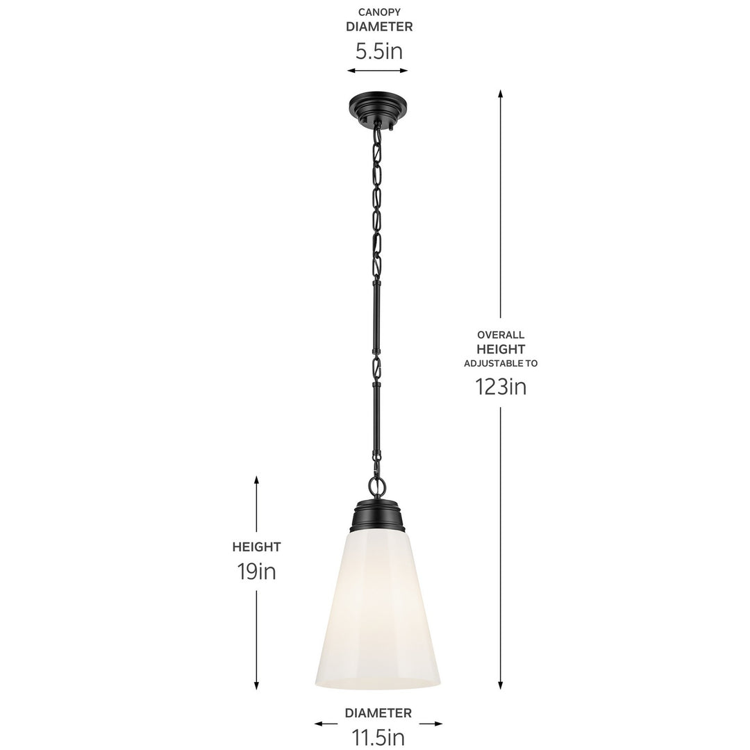 Kichler Canada - 52661BK - One Light Pendant - Marsailli - Black