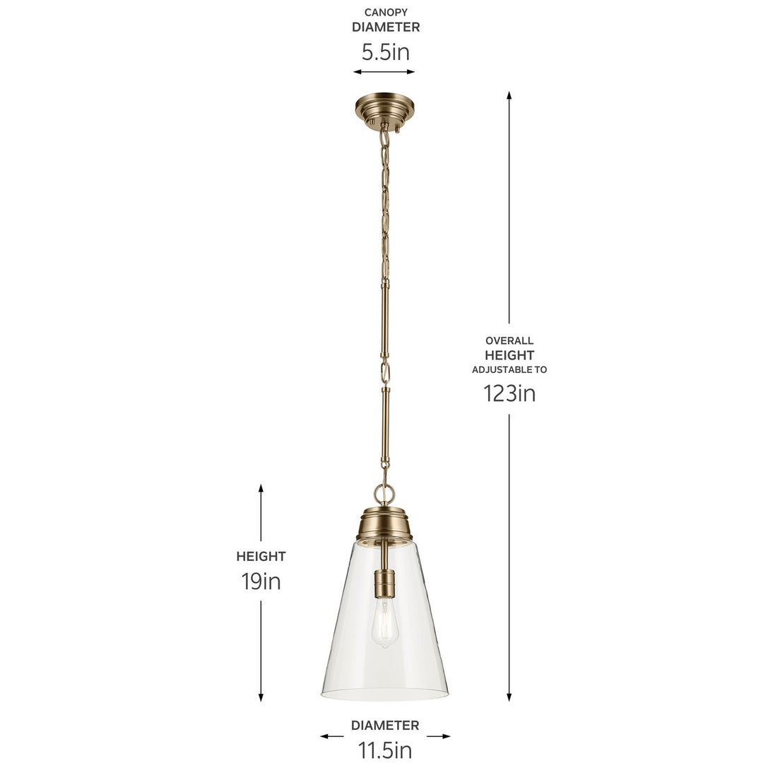 Kichler Canada - 52661CPZCLR - One Light Pendant - Marsailli - Champagne Bronze