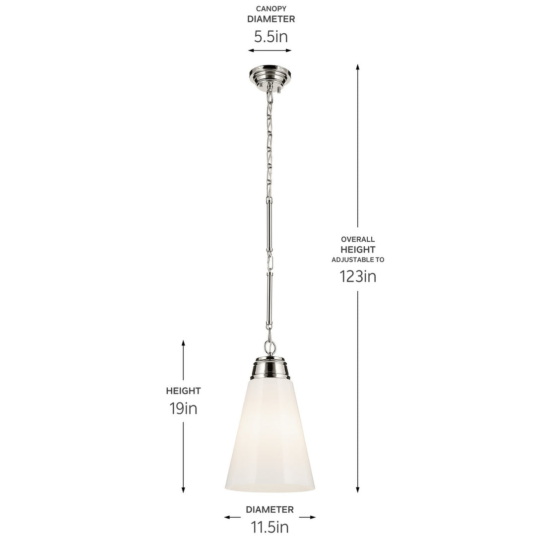 Kichler Canada - 52661PN - One Light Pendant - Marsailli - Polished Nickel