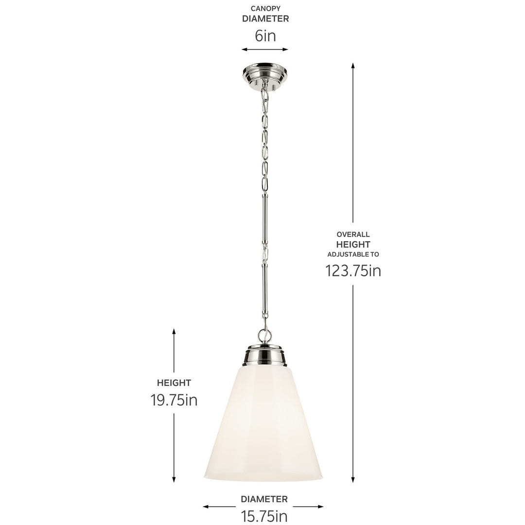 Kichler Canada - 52662PN - One Light Pendant - Marsailli - Polished Nickel