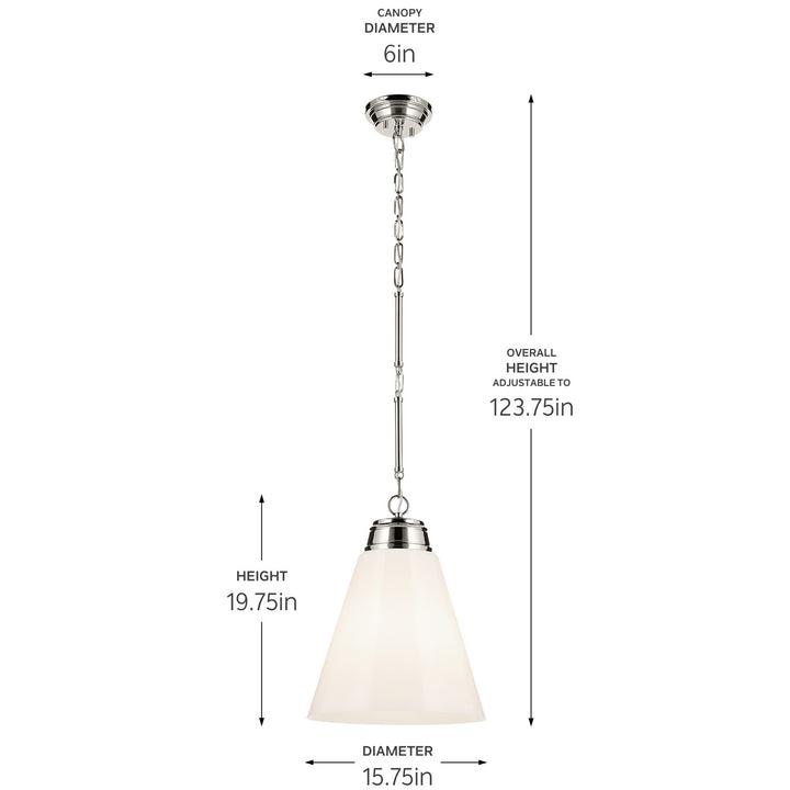 Kichler Canada - 52662PN - One Light Pendant - Marsailli - Polished Nickel