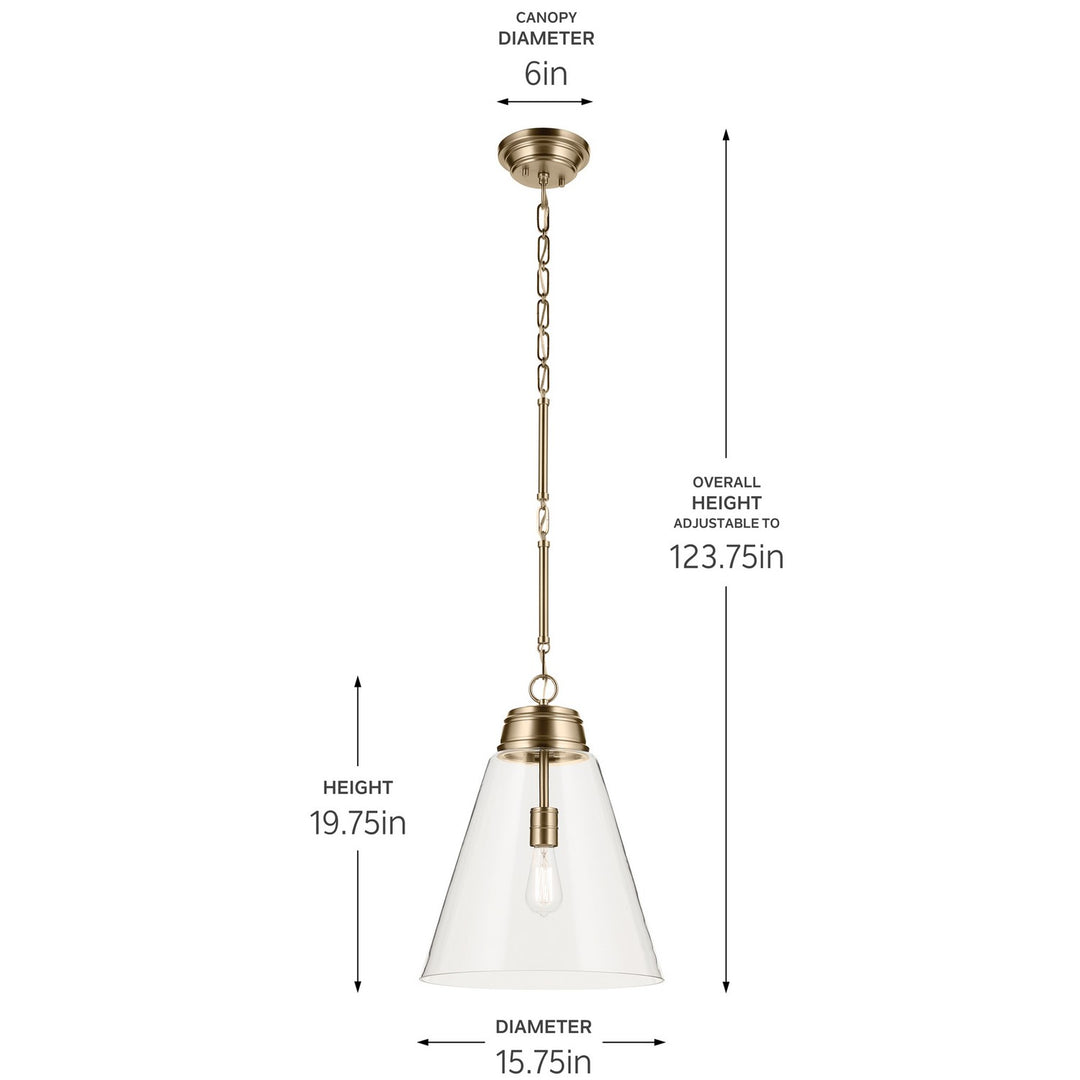 Kichler Canada - 52662CPZCLR - One Light Pendant - Marsailli - Champagne Bronze
