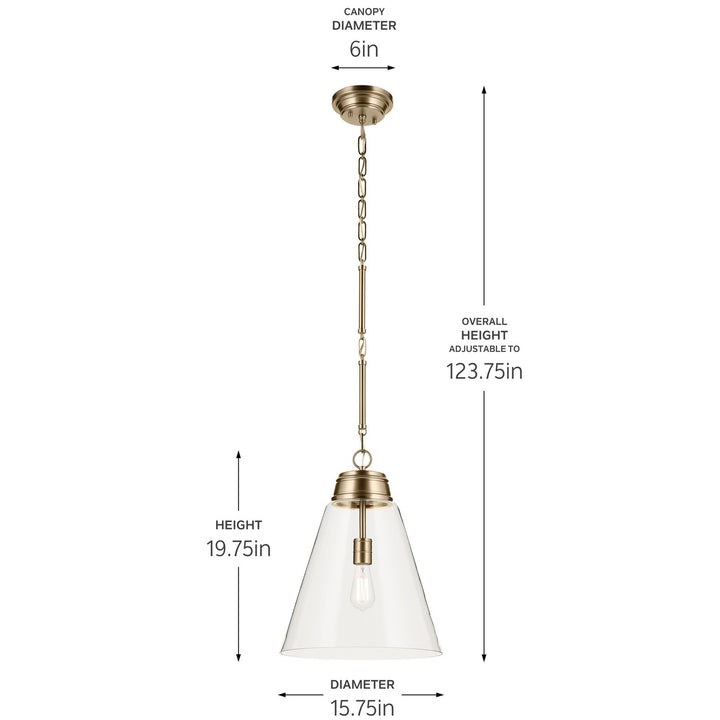 Kichler Canada - 52662CPZCLR - One Light Pendant - Marsailli - Champagne Bronze