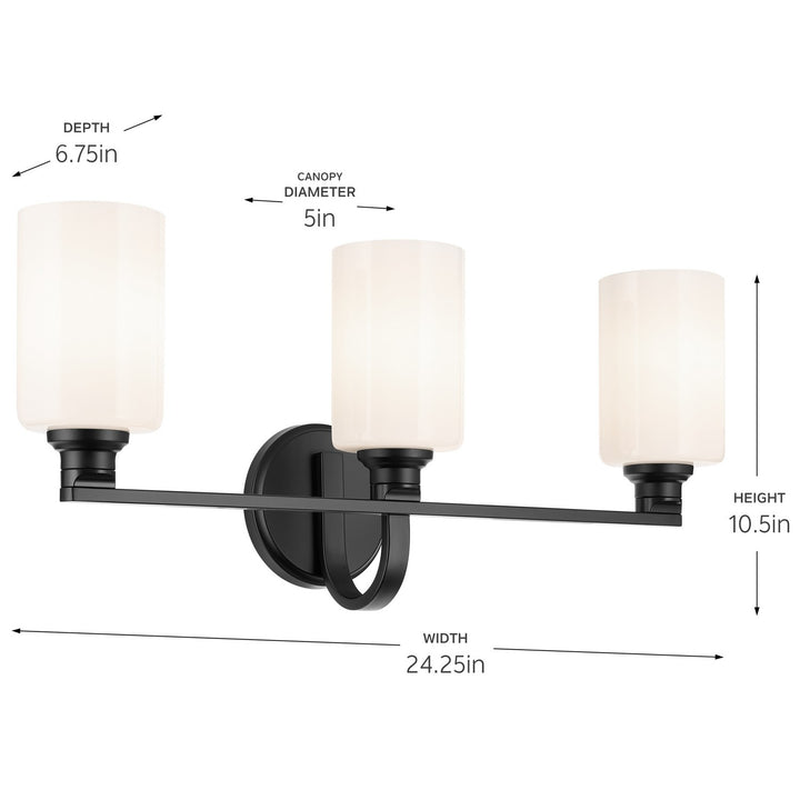 Kichler Canada - 55226BK - Three Light Bath - Gioe - Black