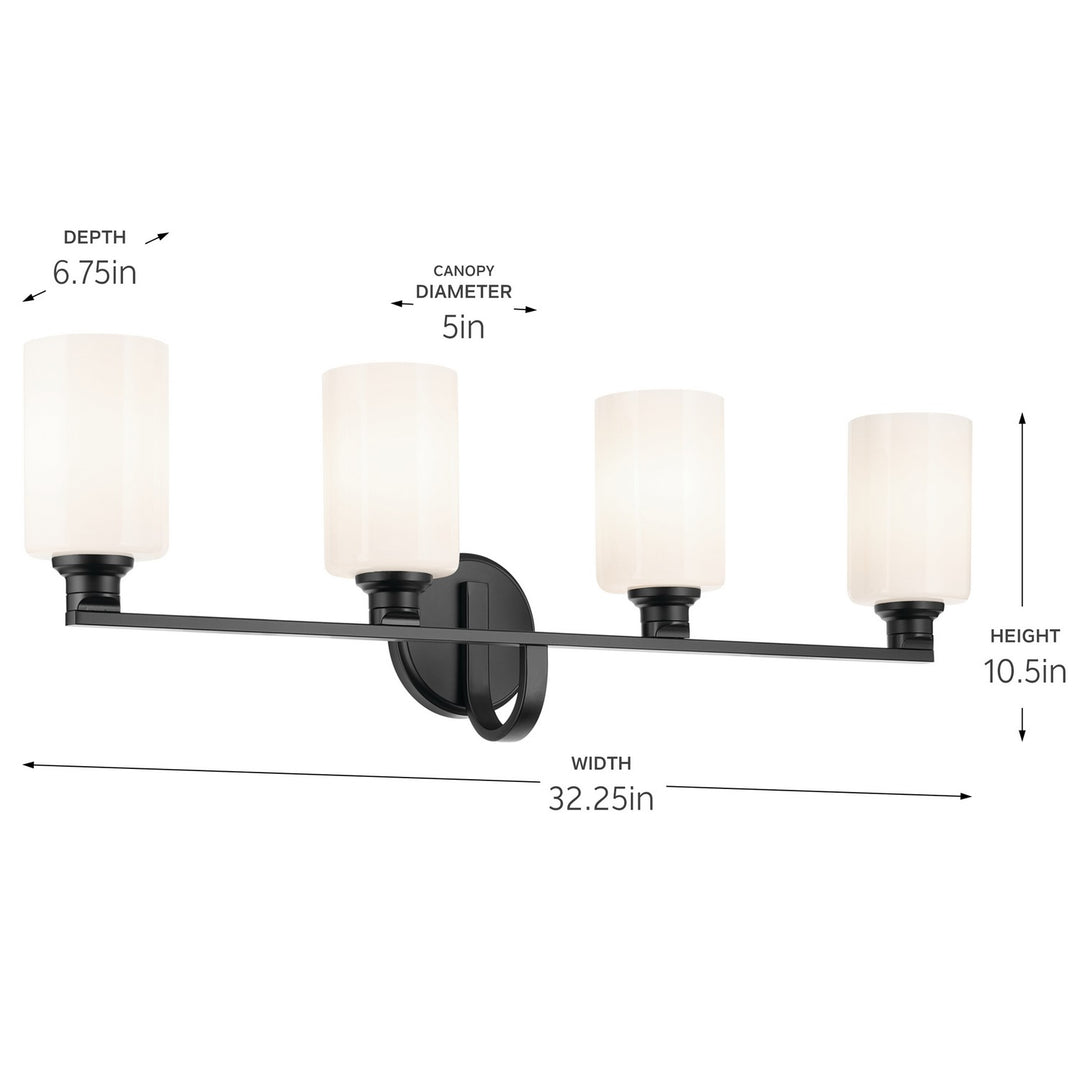 Kichler Canada - 55227BK - Four Light Bath - Gioe - Black