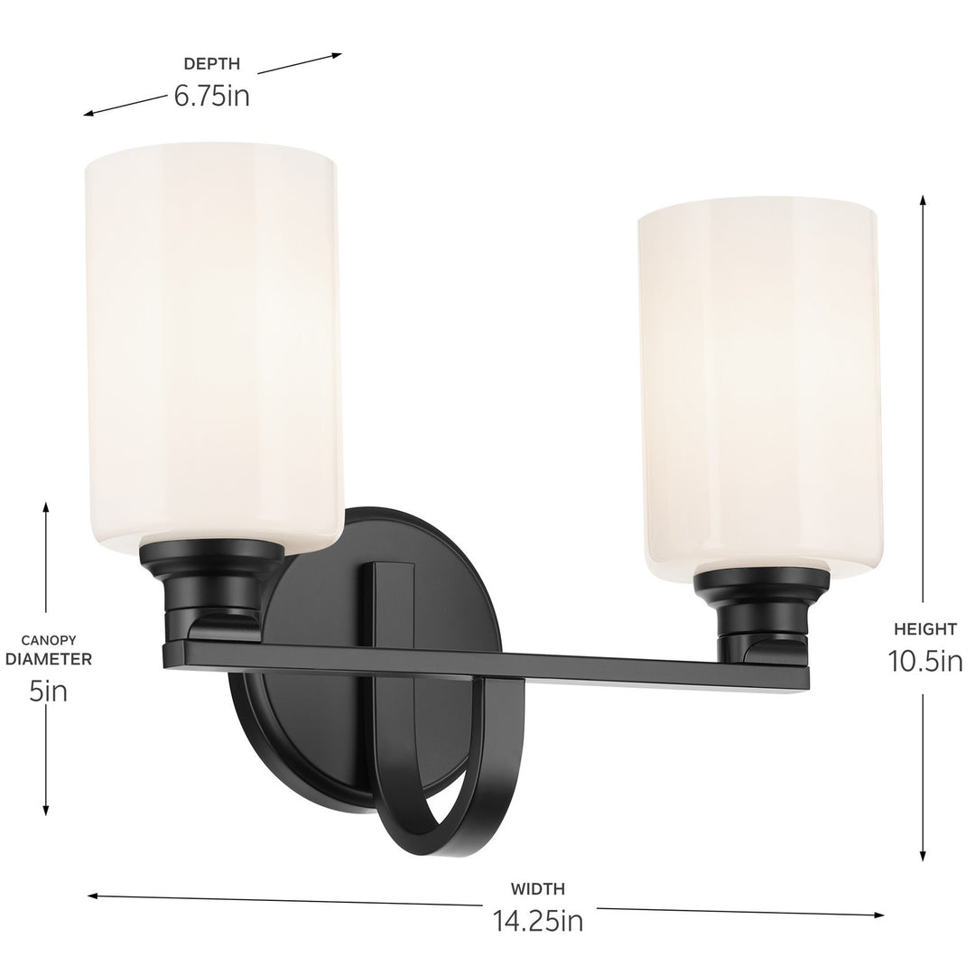 Kichler Canada - 55225BK - Two Light Bath - Gioe - Black